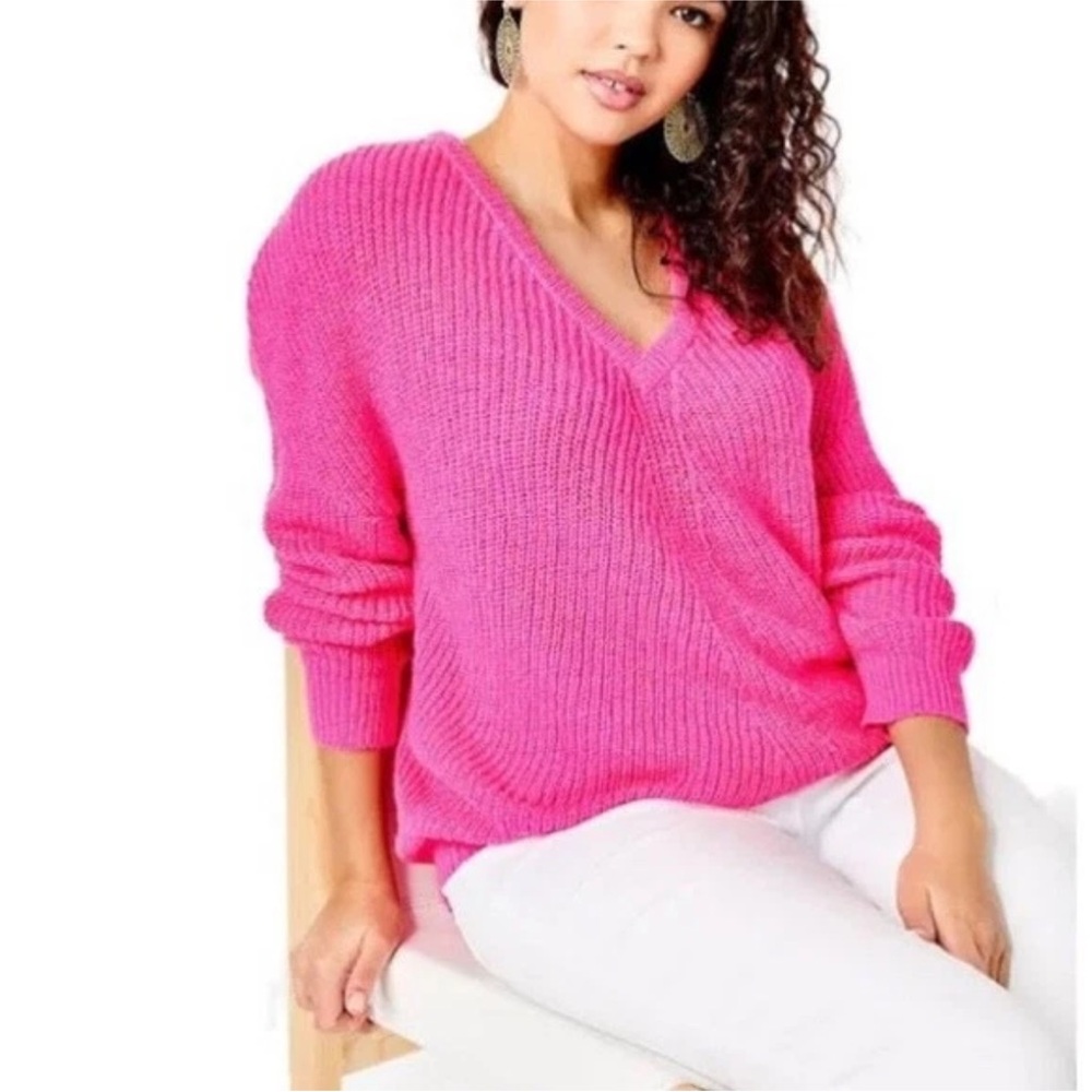 Lilly Pulitzer Kasmina V Neck Sweater size Small Pink Isle